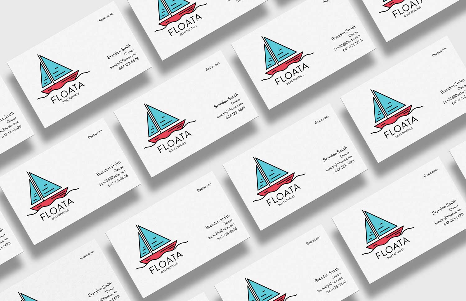 Floata logo business card mockup